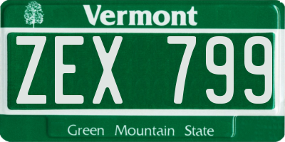 VT license plate ZEX799