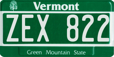 VT license plate ZEX822