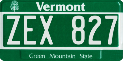 VT license plate ZEX827