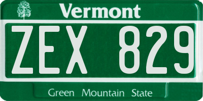 VT license plate ZEX829