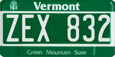 VT license plate ZEX832