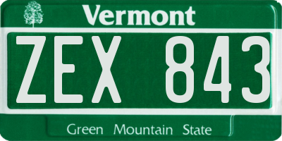 VT license plate ZEX843