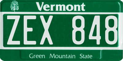 VT license plate ZEX848