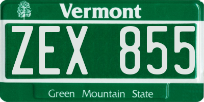 VT license plate ZEX855