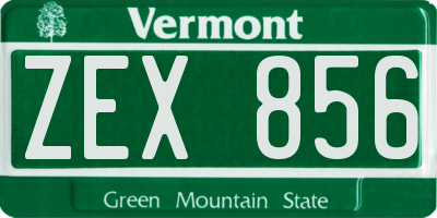 VT license plate ZEX856