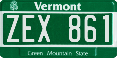 VT license plate ZEX861