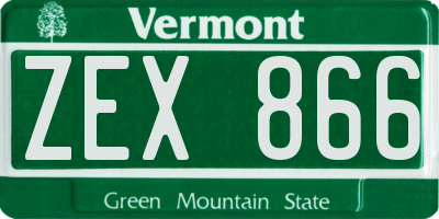VT license plate ZEX866