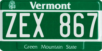 VT license plate ZEX867