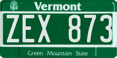 VT license plate ZEX873