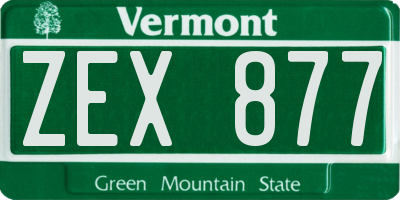 VT license plate ZEX877
