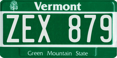 VT license plate ZEX879