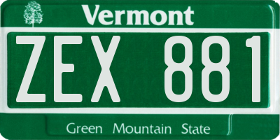 VT license plate ZEX881
