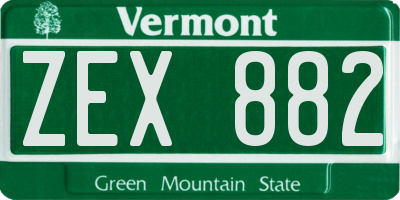 VT license plate ZEX882