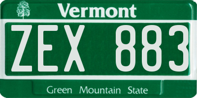 VT license plate ZEX883