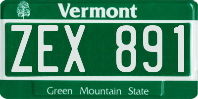 VT license plate ZEX891