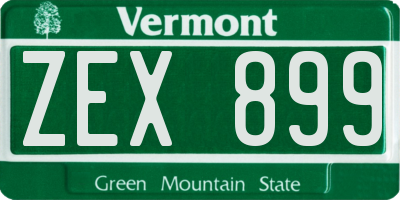 VT license plate ZEX899