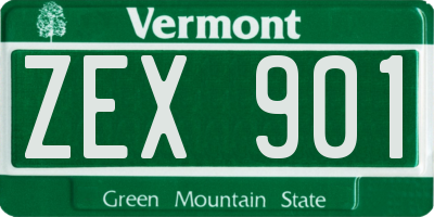 VT license plate ZEX901