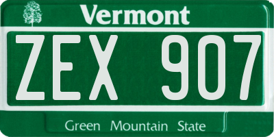 VT license plate ZEX907
