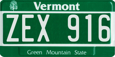 VT license plate ZEX916