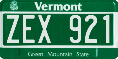 VT license plate ZEX921