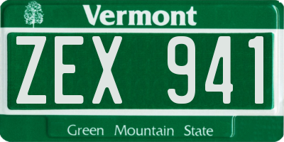 VT license plate ZEX941