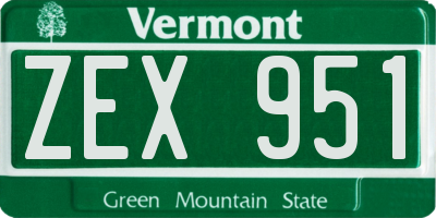 VT license plate ZEX951