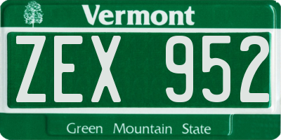 VT license plate ZEX952