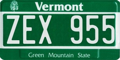 VT license plate ZEX955