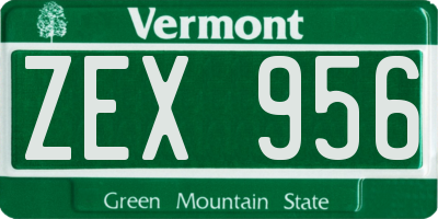 VT license plate ZEX956
