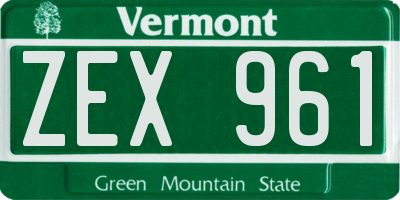 VT license plate ZEX961