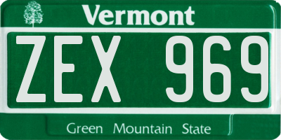 VT license plate ZEX969