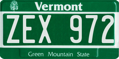 VT license plate ZEX972