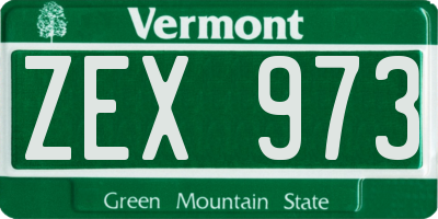 VT license plate ZEX973