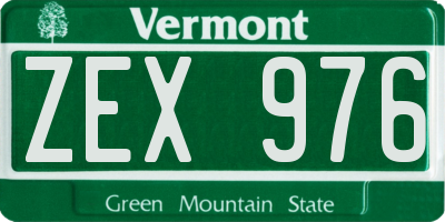 VT license plate ZEX976