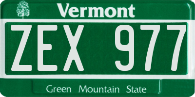 VT license plate ZEX977