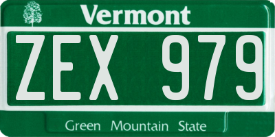 VT license plate ZEX979