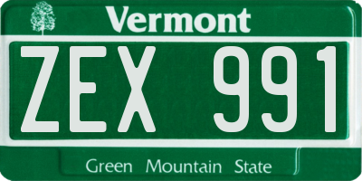 VT license plate ZEX991