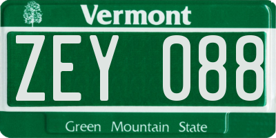 VT license plate ZEY088