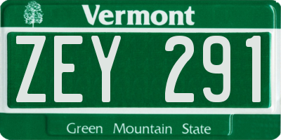 VT license plate ZEY291