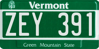 VT license plate ZEY391