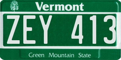 VT license plate ZEY413
