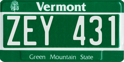 VT license plate ZEY431