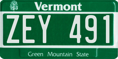 VT license plate ZEY491