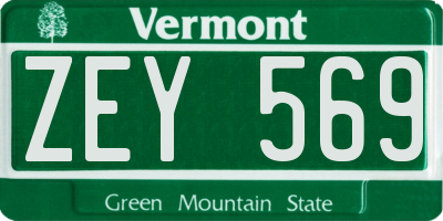 VT license plate ZEY569