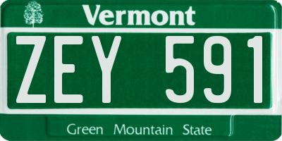 VT license plate ZEY591