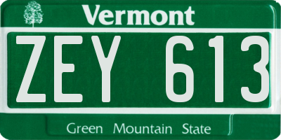VT license plate ZEY613