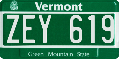 VT license plate ZEY619
