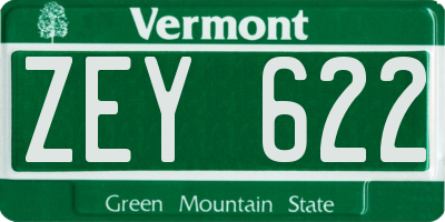 VT license plate ZEY622
