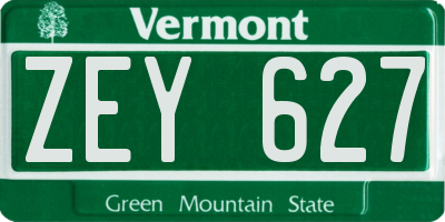 VT license plate ZEY627