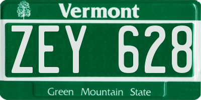 VT license plate ZEY628